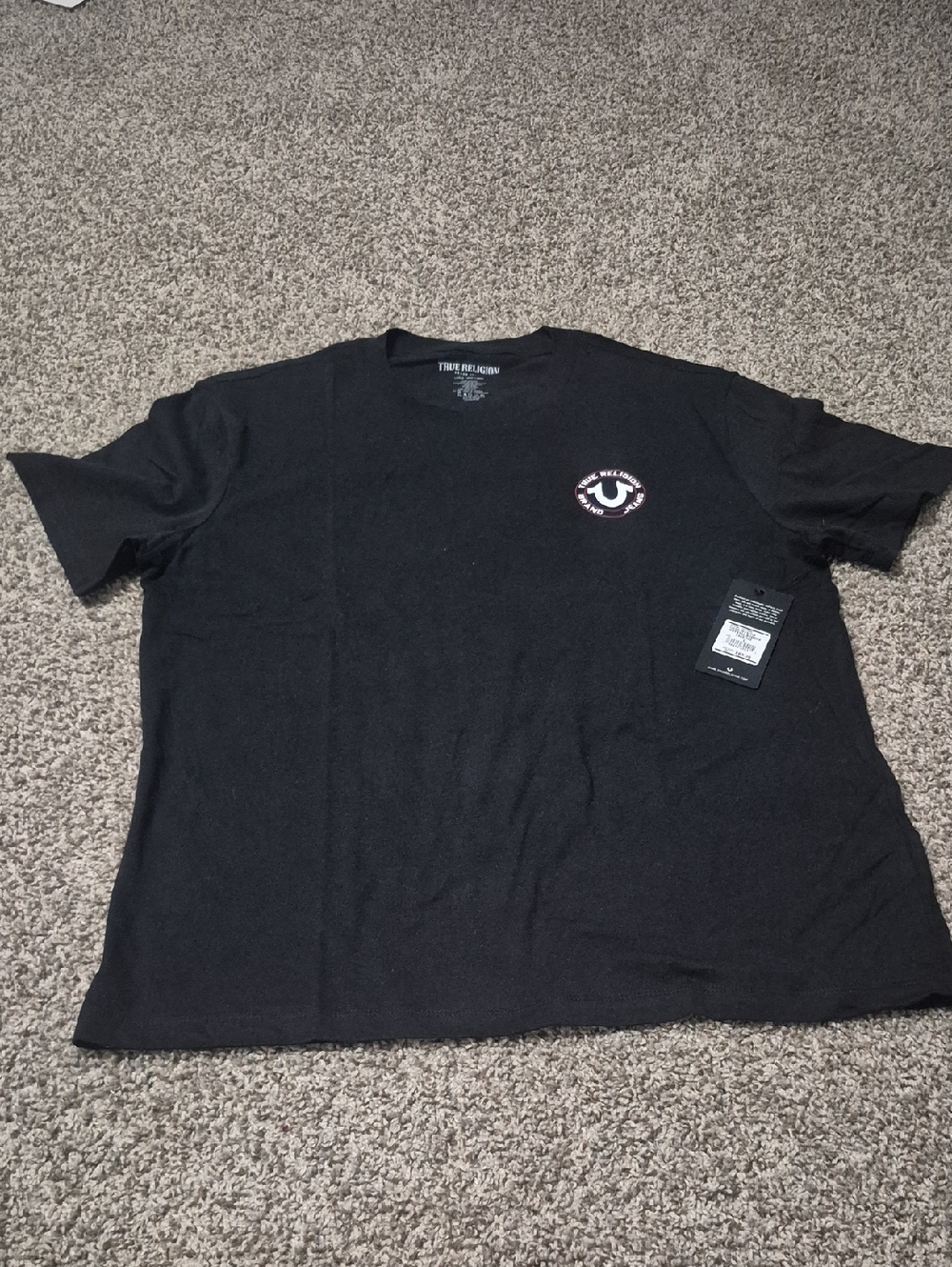 True Religion Black Short-Sleeve Logo Tee